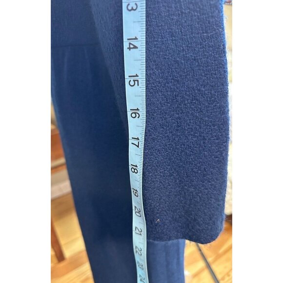 Dress Blue Midi Sheath Fitted Knit Cowl Long Sleeve Theatre Actress Doris Day - Picture 9 of 14